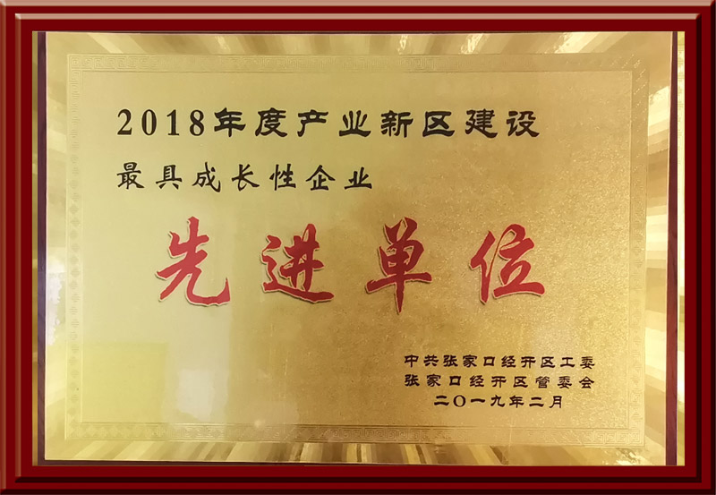 2018年度產業新區建設最具成長性企業先進單位
